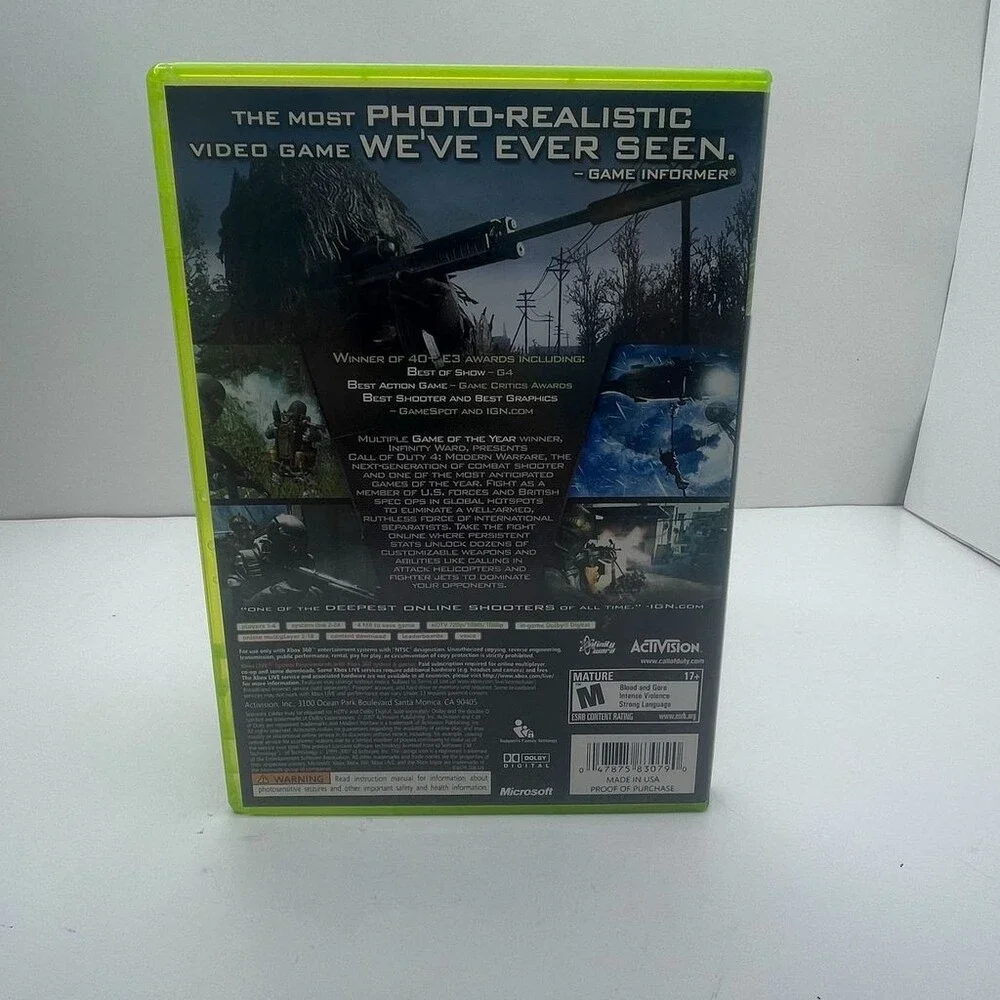 Call of Duty 4: Modern Warfare (Xbox 360, 2007) Complete W/ Manual
